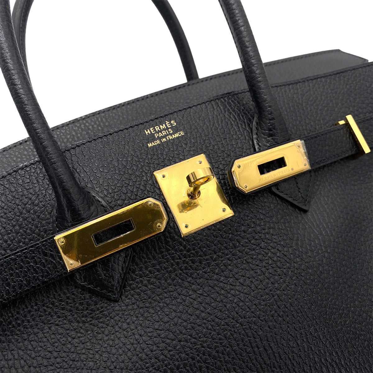 HERMES BIRKIN 35 BLACK ARDENNES HAND BAG □B GHW 90253624