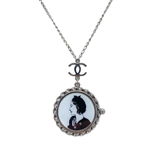 CHANEL VINTAGE NECKLACE MADEMOISELLE COCOMARK ROUND ACCESSORY 03P 90253652