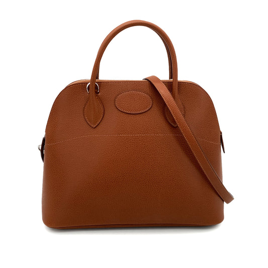 HERMES BOLIDE 31 NOISETTE VACHE LIEGEE HAND SHOULDER BAG □J 90253754