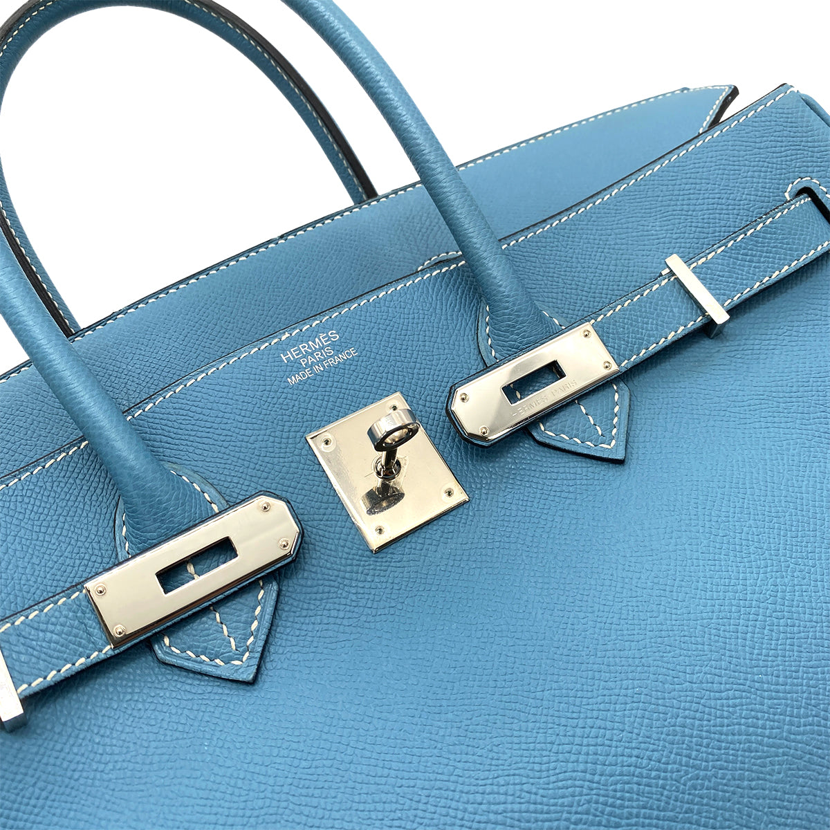 HERMES BIRKIN 35 BLUE JEAN EPSOM HAND BAG □K SHW 90253873