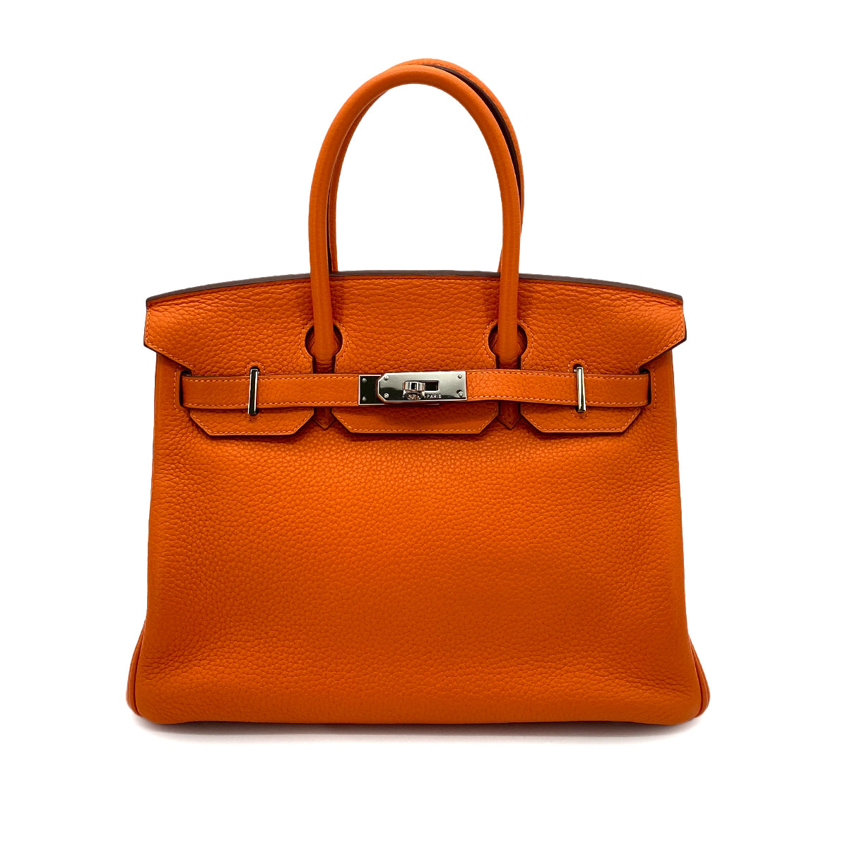 HERMES BIRKIN 30 ORANGE POPPY TAURILLON CLEMENCE HAND BAG □N SHW 90253877