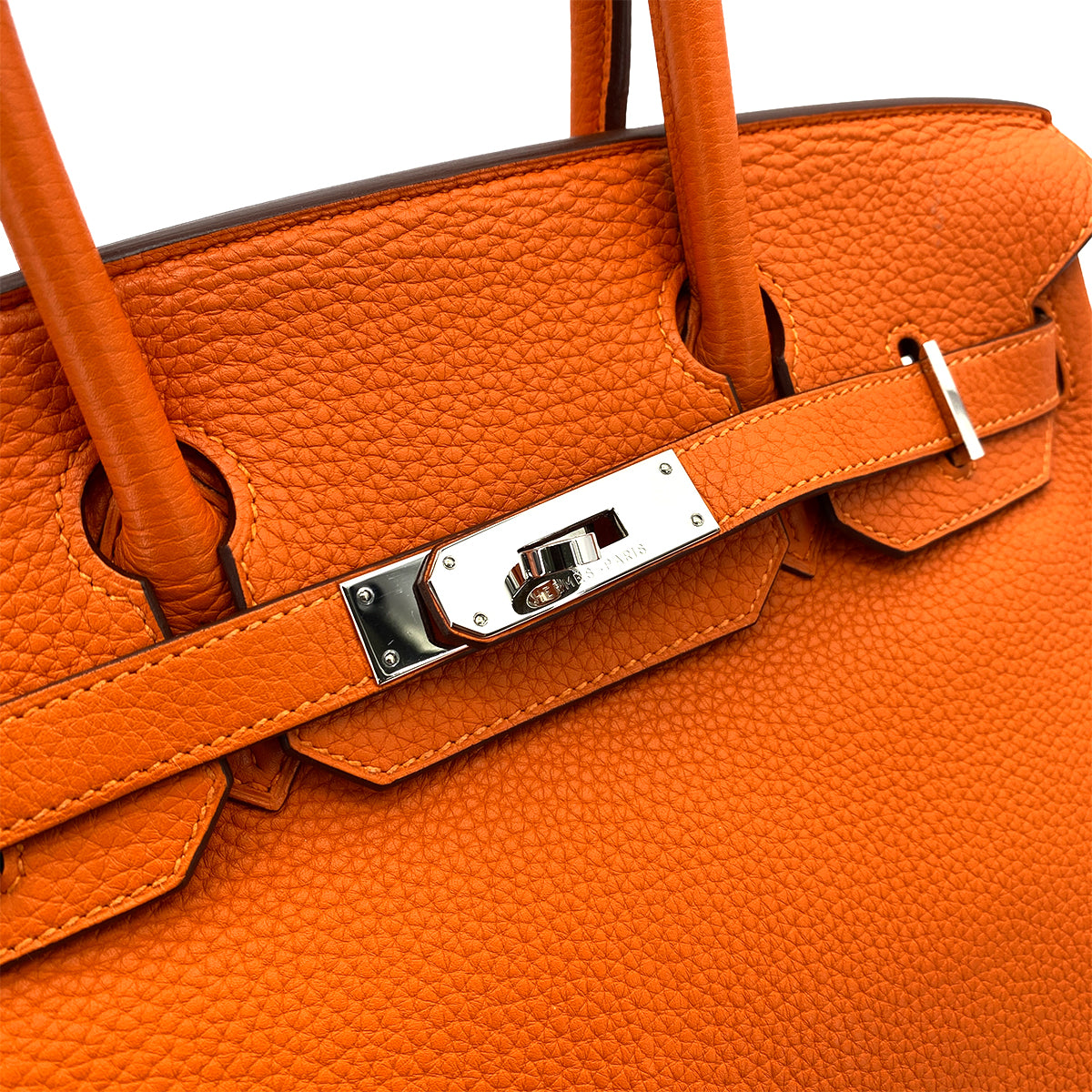 HERMES BIRKIN 30 ORANGE POPPY TAURILLON CLEMENCE HAND BAG □N SHW 90253877