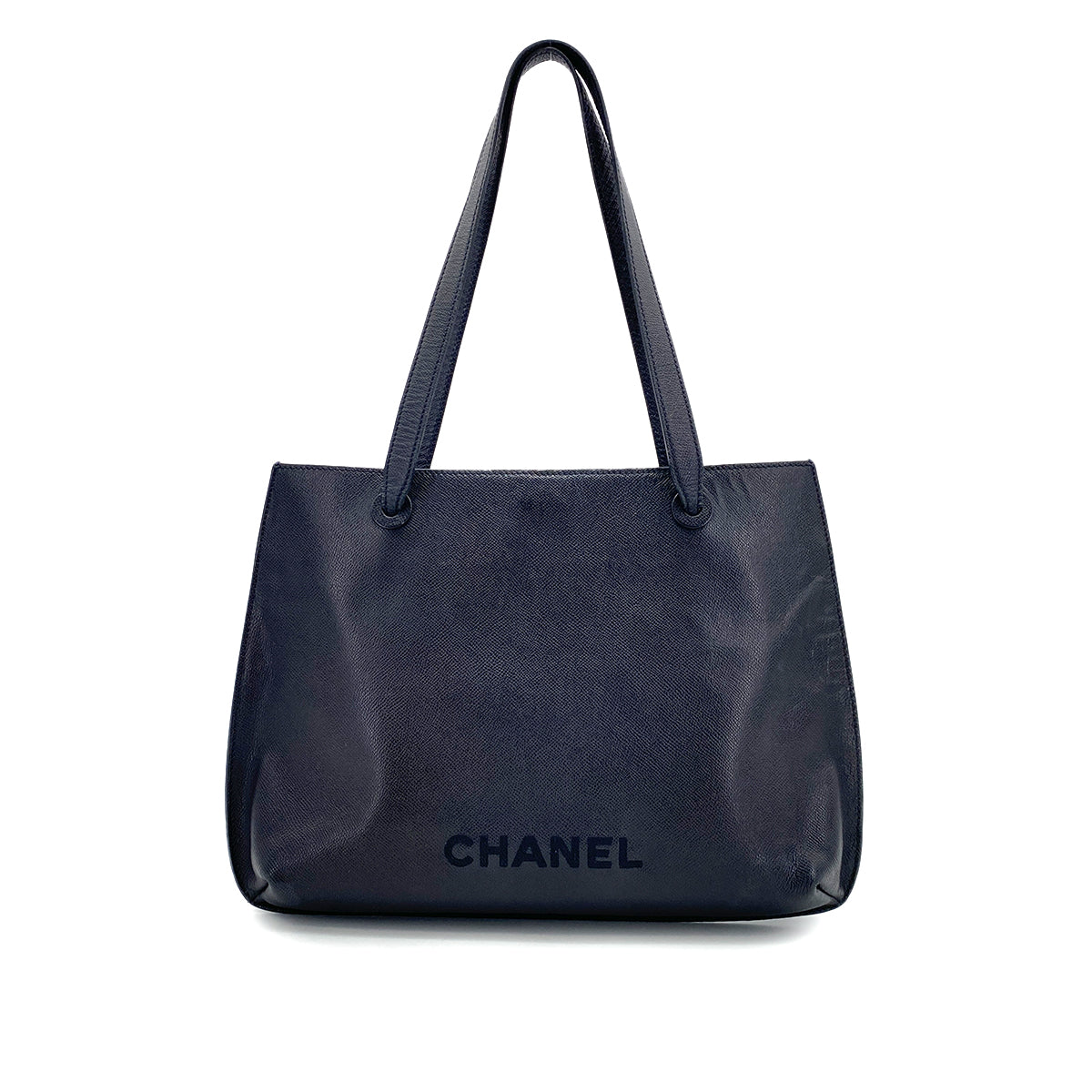 CHANEL VINTAGE TOTE BAG NAVY CAVIAR SKIN 90253879