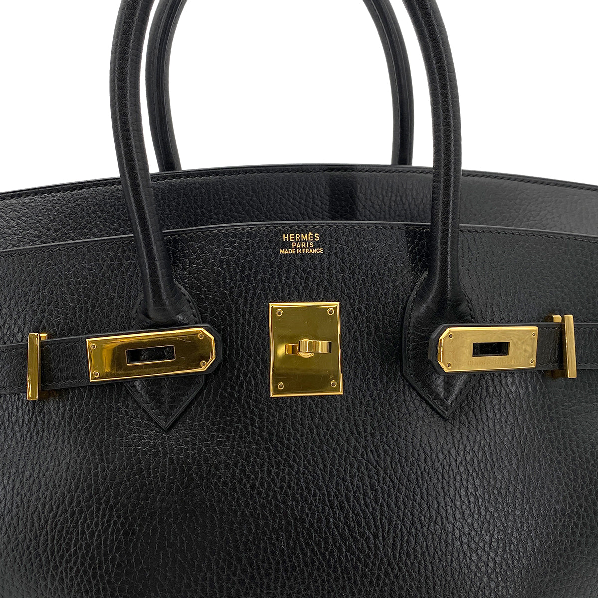HERMES BIRKIN 35 BLACK ARDENNES HAND BAG 〇Z GHW 90253885