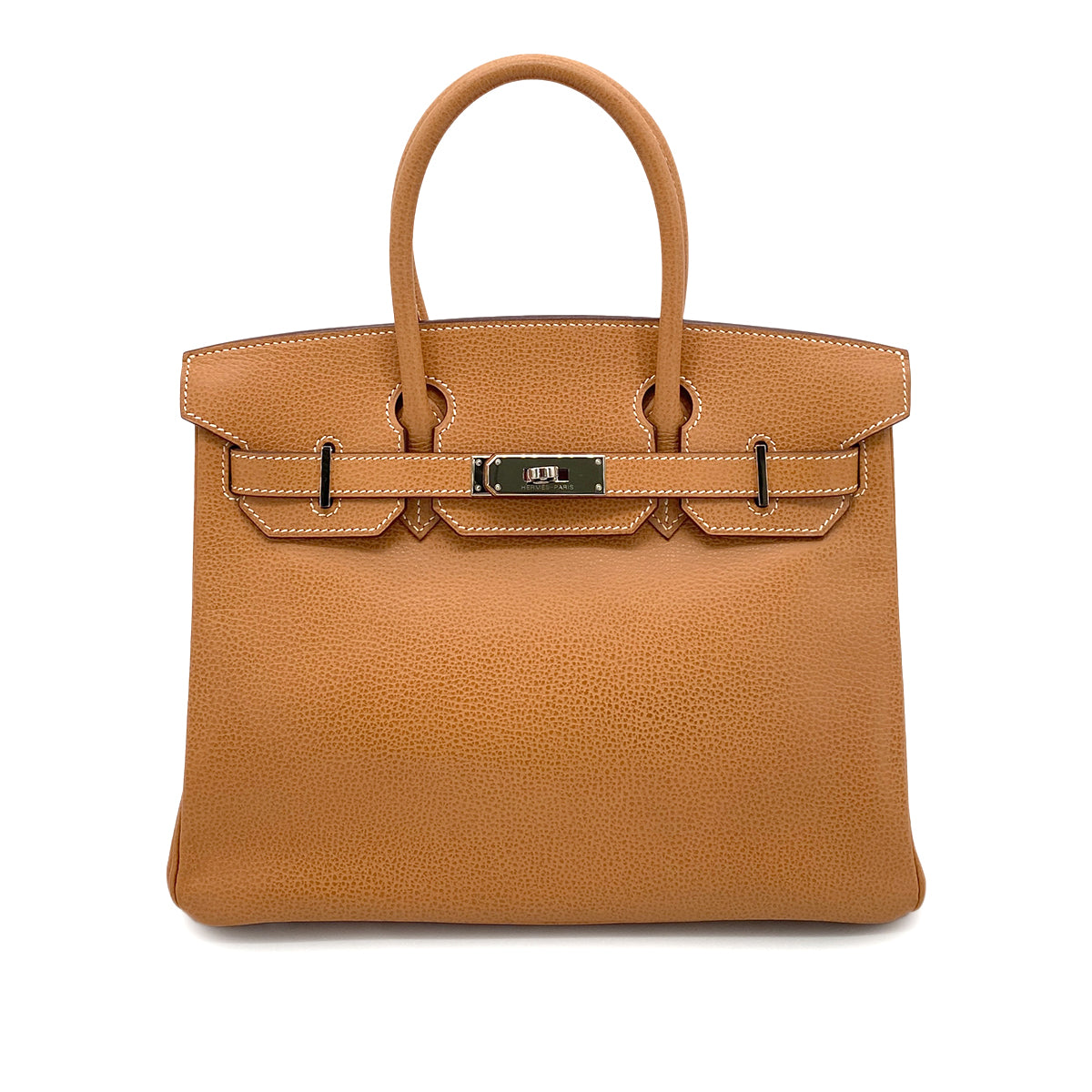 HERMES BIRKIN 30 NATURAL VACHE LIEGEE HAND BAG □J SHW 90254599