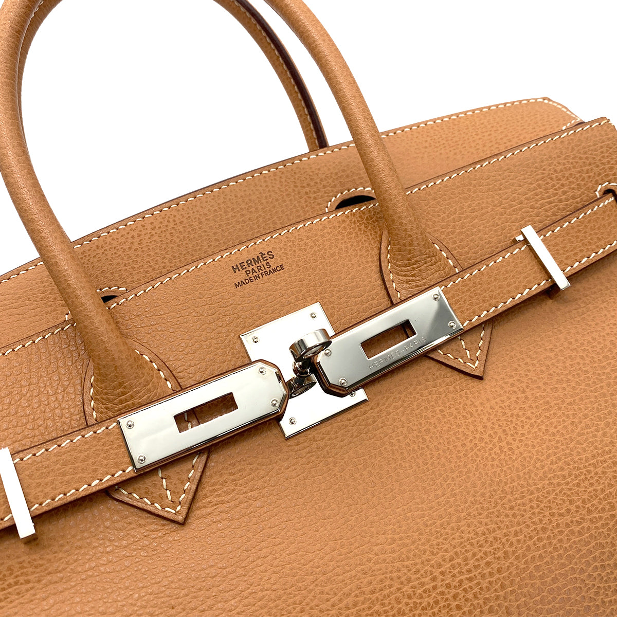 HERMES BIRKIN 30 NATURAL VACHE LIEGEE HAND BAG □J SHW 90254599