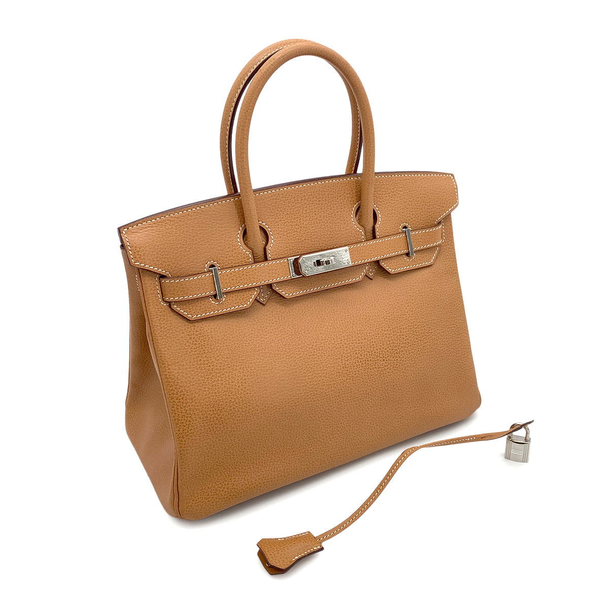 HERMES BIRKIN 30 NATURAL VACHE LIEGEE HAND BAG □J SHW 90254599