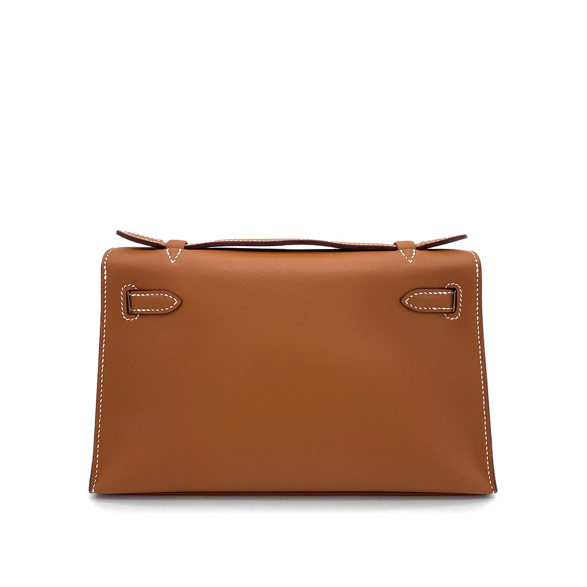 HERMES POCHETTE KELLY SELLIER GOLD SWIFT HAND BAG B GHW 90254603