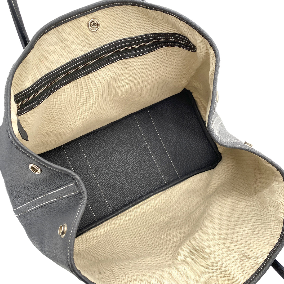 HERMES GARDEN PARTY PM GRAPHITE VEAU NEGONDA TOTE BAG □L 90254611