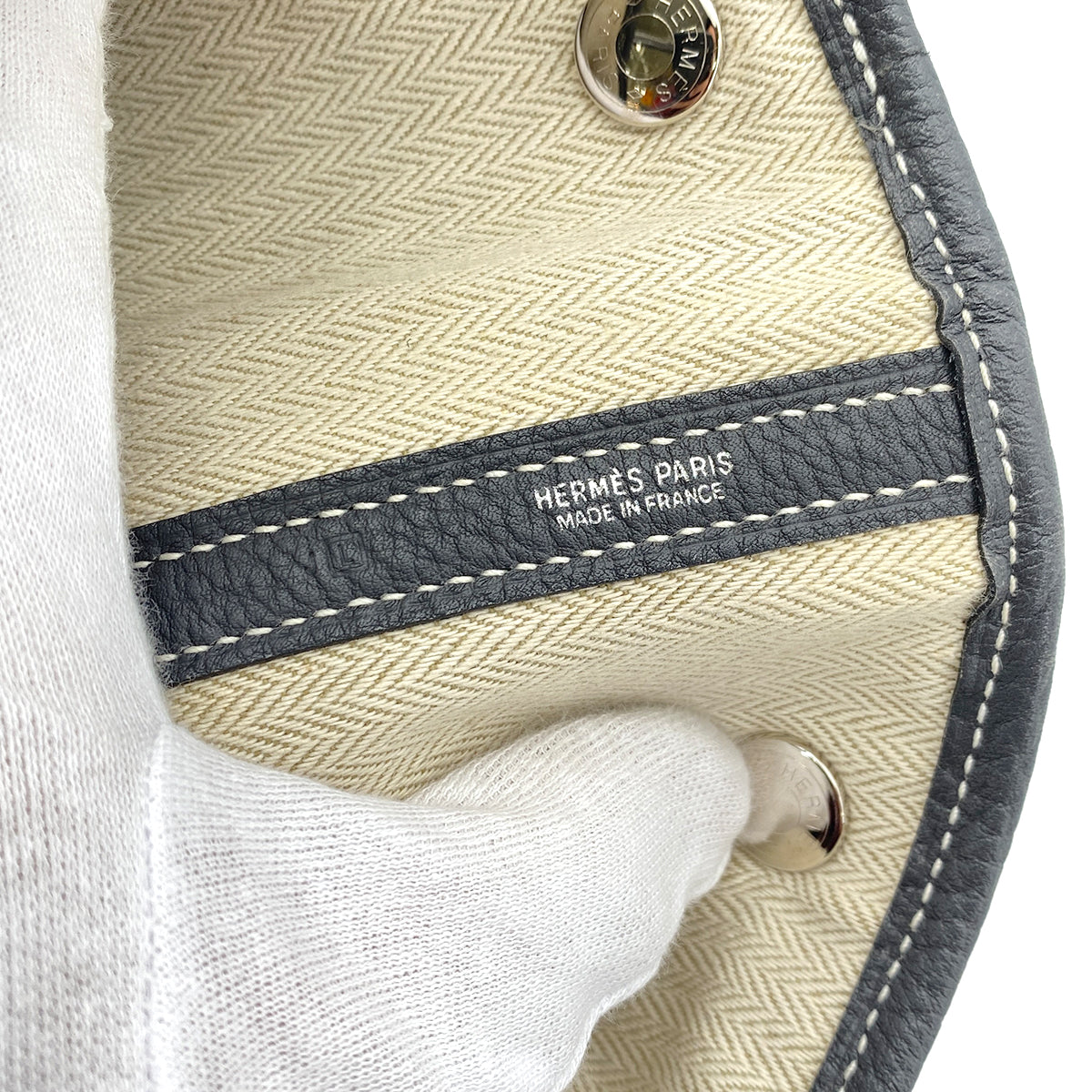 HERMES GARDEN PARTY PM GRAPHITE VEAU NEGONDA TOTE BAG □L 90254611