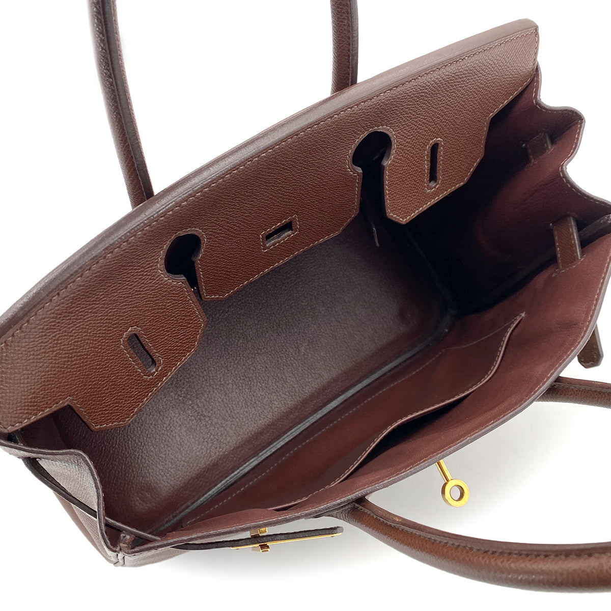 HERMES BIRKIN 30 BROWN TYPE EPSOM HAND BAG ▢I GHW 90254612