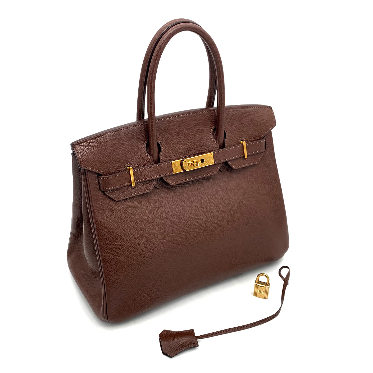 HERMES BIRKIN 30 BROWN TYPE EPSOM HAND BAG ▢I GHW 90254612