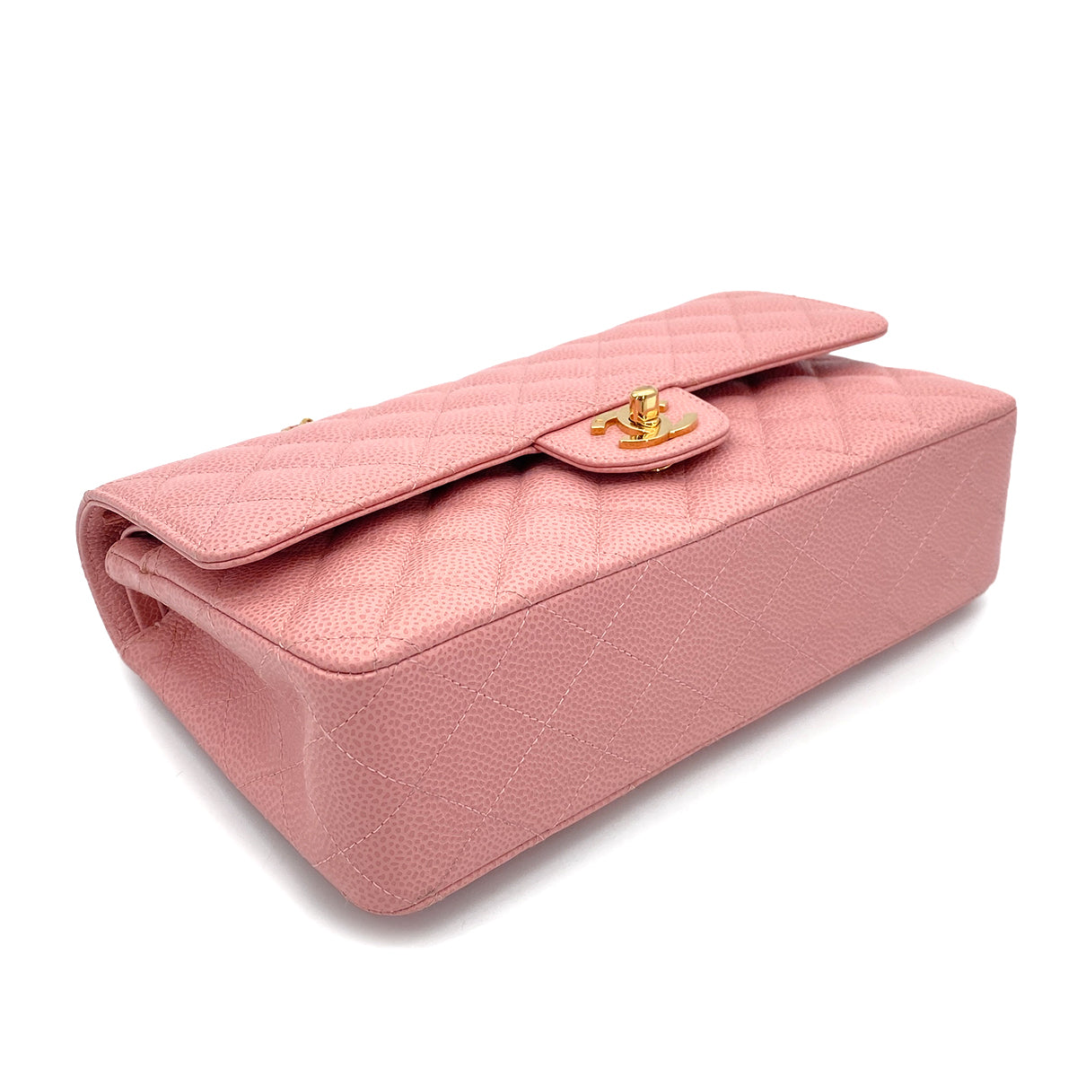 CHANEL VINTAGE CLASSIC FLAP MEDIUM CHAIN SHOULDER BAG PINK CAVIAR SKIN 90254614