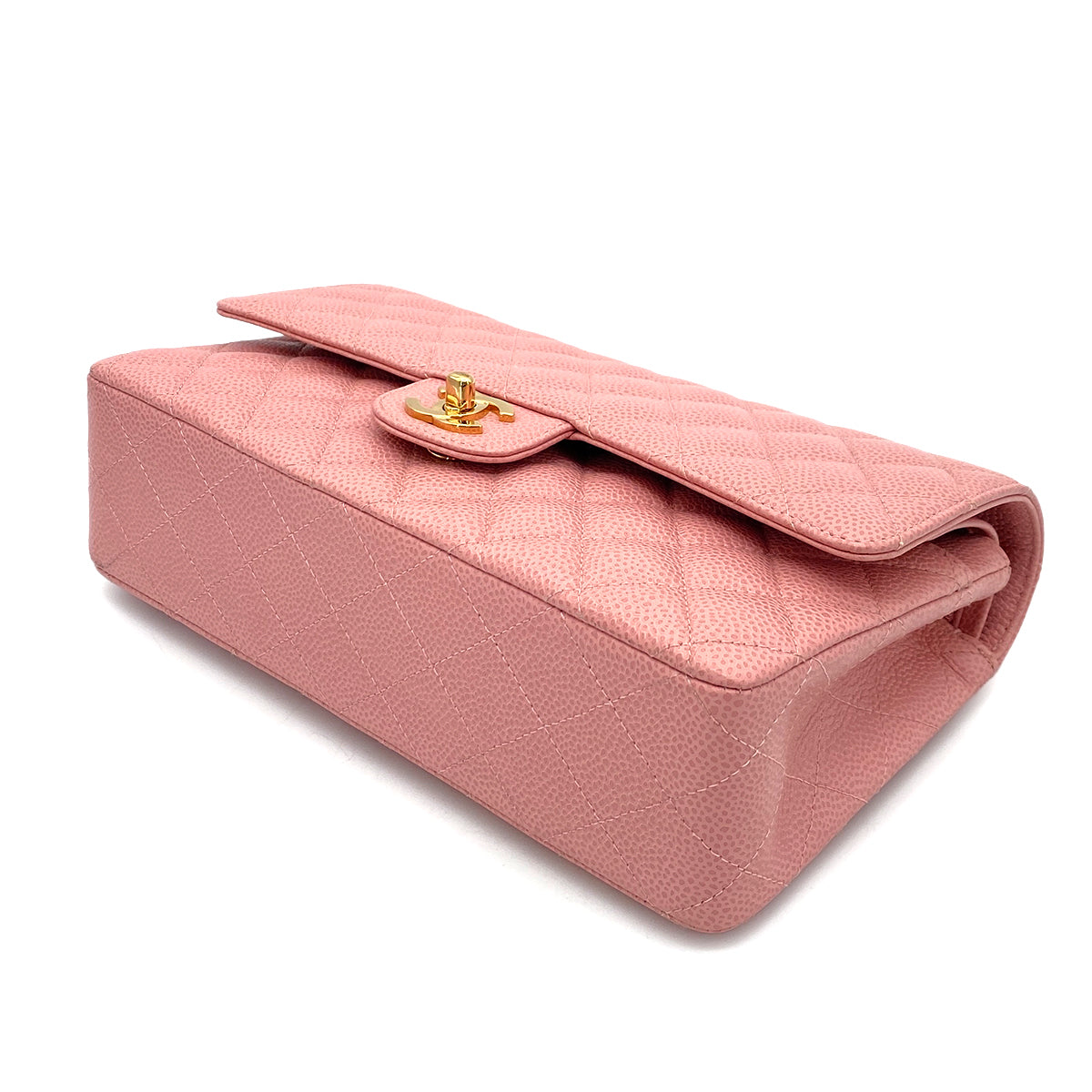 CHANEL VINTAGE CLASSIC FLAP MEDIUM CHAIN SHOULDER BAG PINK CAVIAR SKIN 90254614