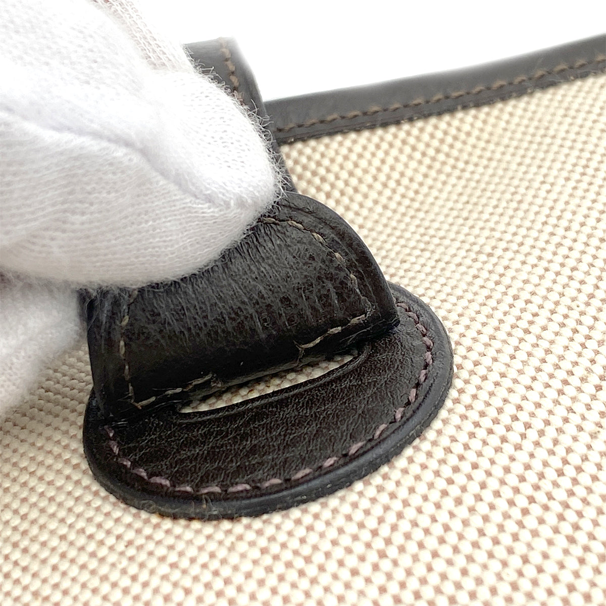 HERMES EVELYNE PM BROWN TOILE H SHOULDER BAG □F SHW 90254616