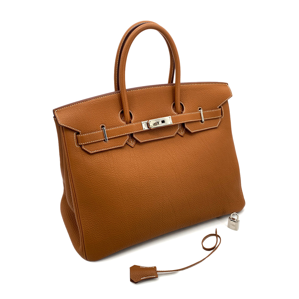 HERMES BIRKIN 35 GOLD TOGO HAND BAG □G SHW 90254693