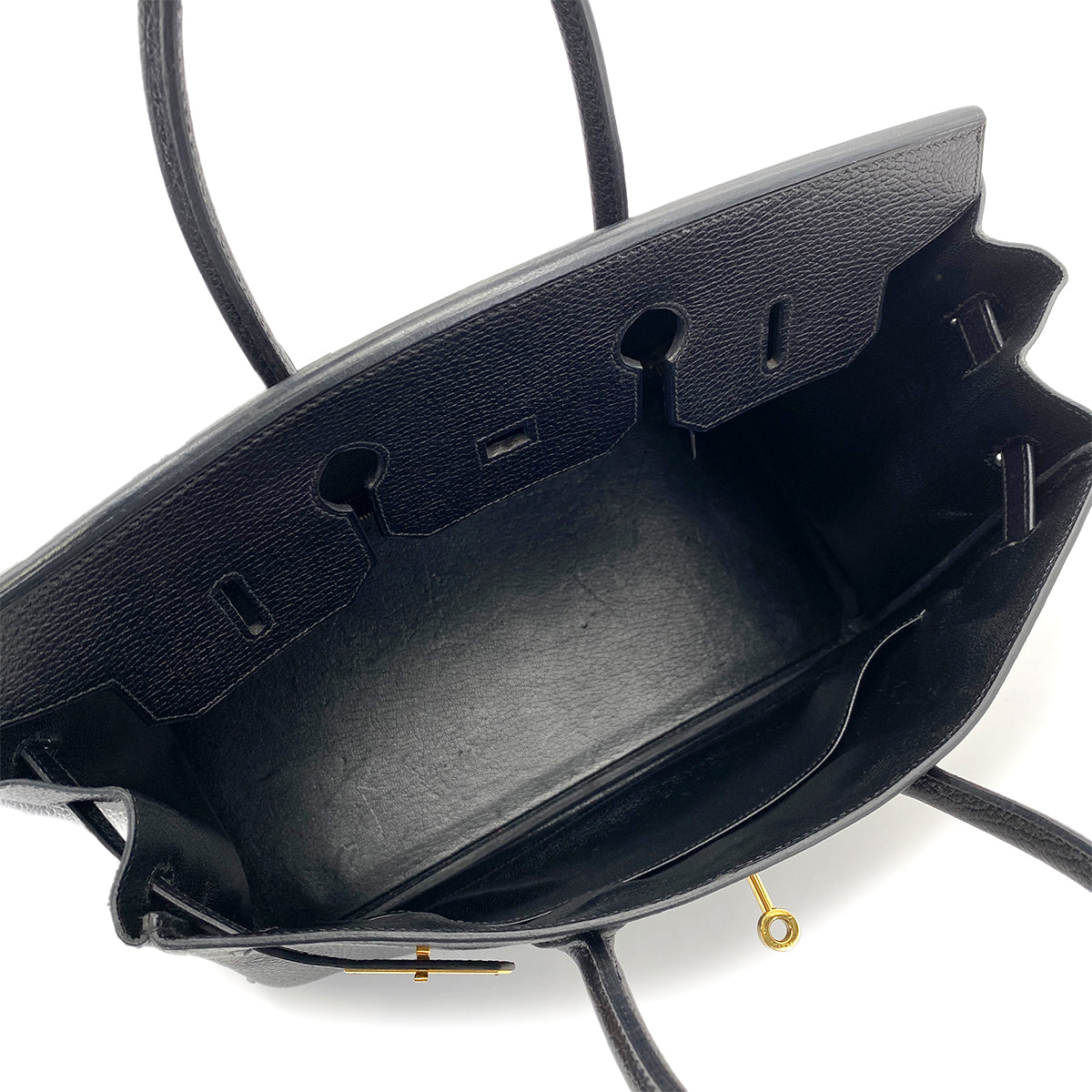 HERMES BIRKIN 35 BLACK ARDENNES HAND BAG □E GHW 90254696