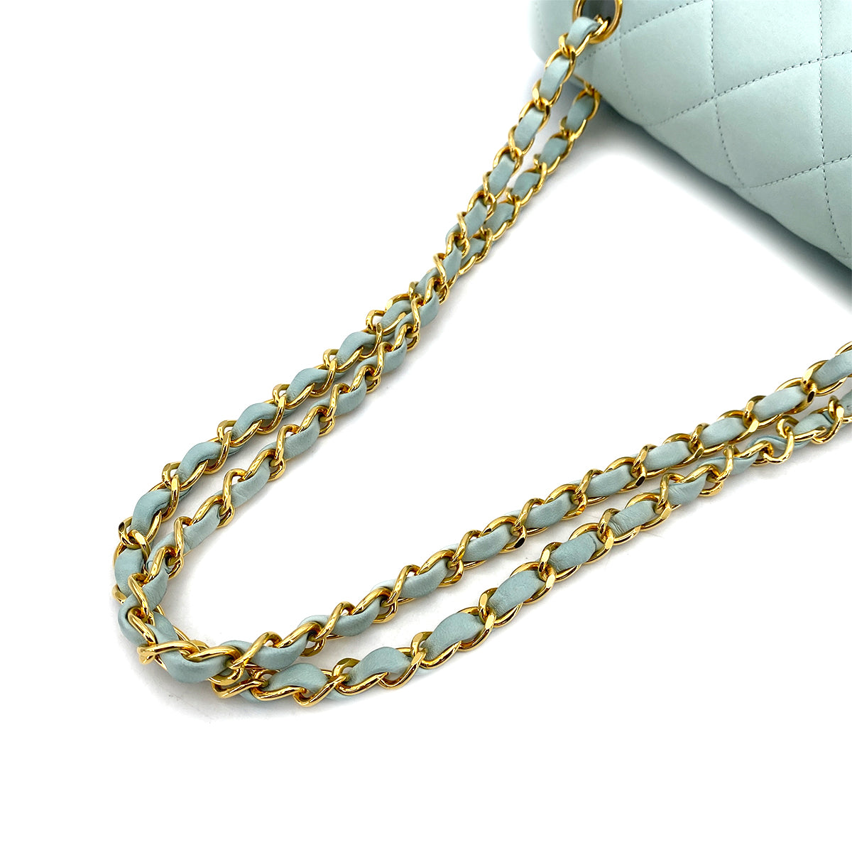 CHANEL VINTAGE MATELASSE HAND BAG MINT LAMB SKIN 90254703