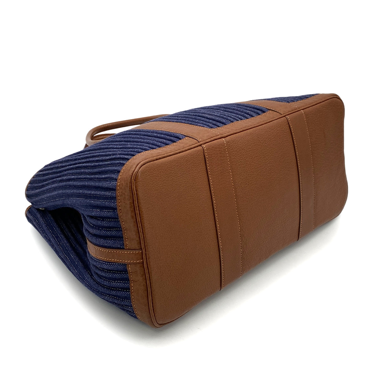 HERMES GARDEN PARTY PM TOILE DENIM CANELE NEGOTOILE HAND BAG □L 90255086