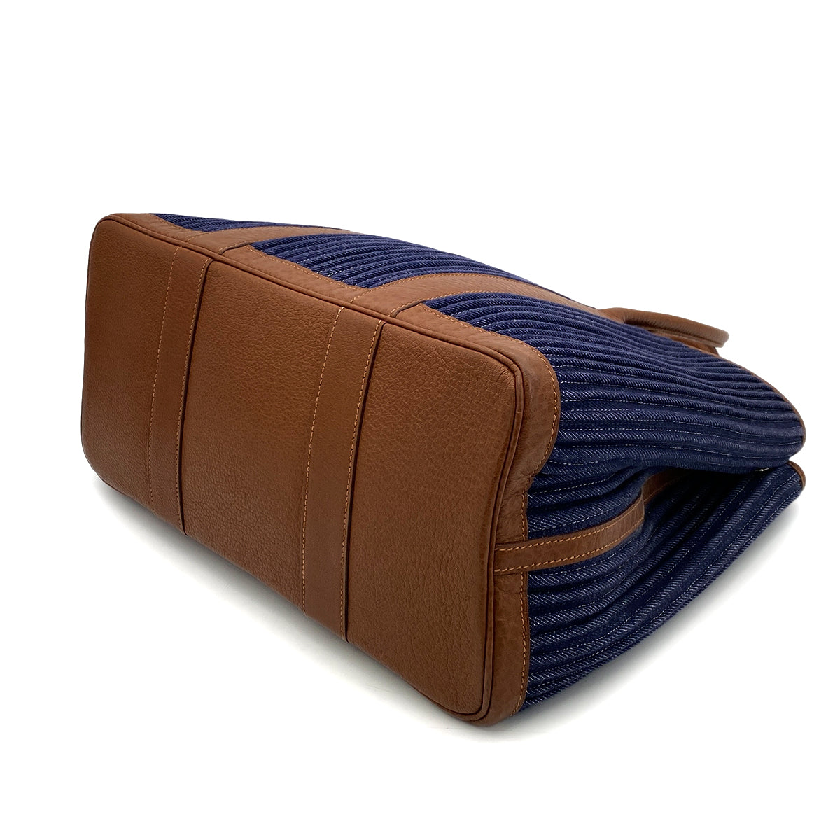 HERMES GARDEN PARTY PM TOILE DENIM CANELE NEGOTOILE HAND BAG □L 90255086