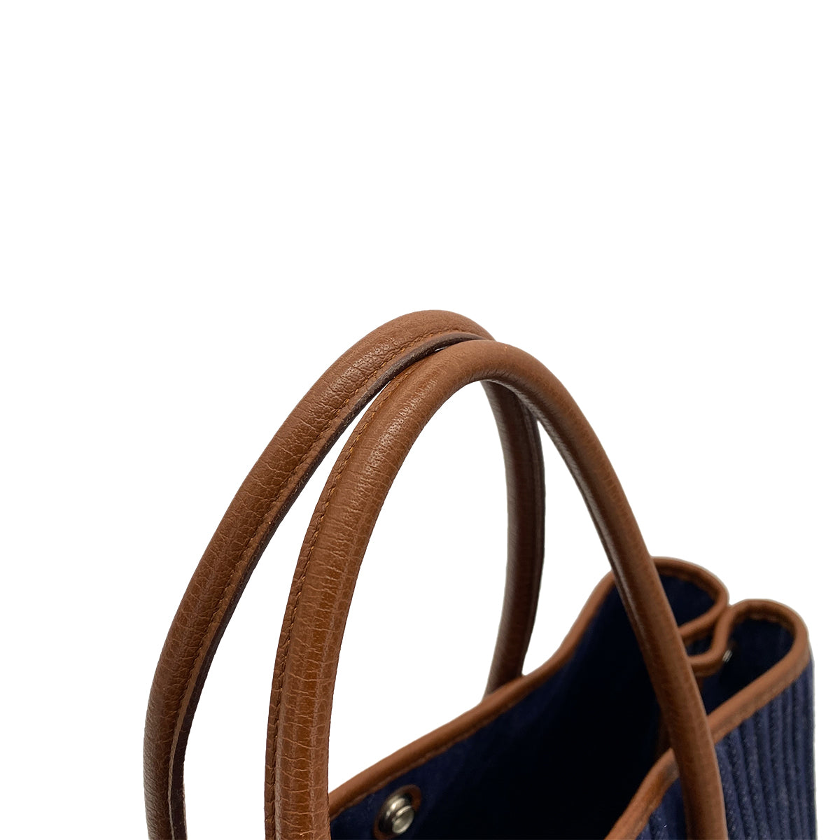 HERMES GARDEN PARTY PM TOILE DENIM CANELE NEGOTOILE HAND BAG □L 90255086