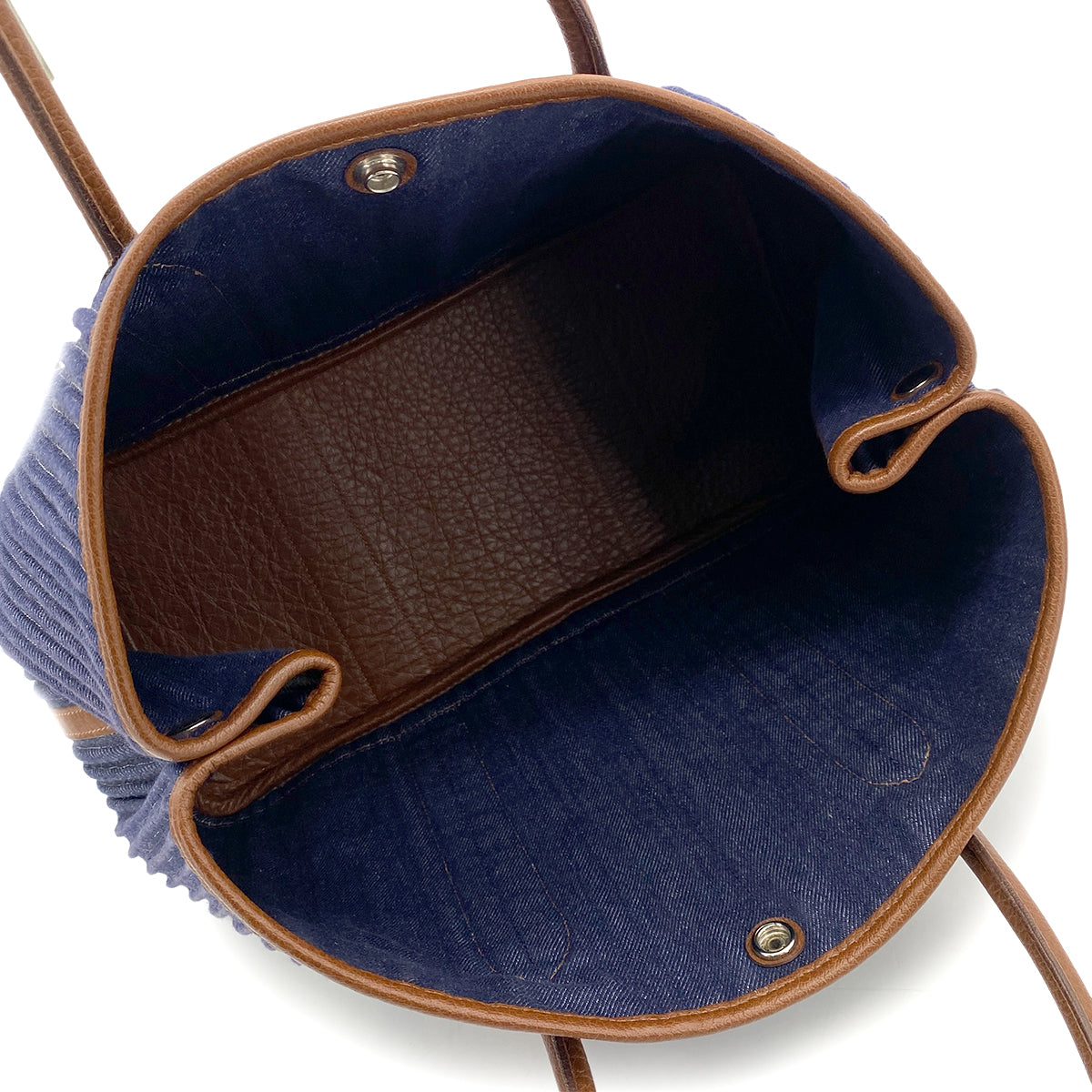 HERMES GARDEN PARTY PM TOILE DENIM CANELE NEGOTOILE HAND BAG □L 90255086