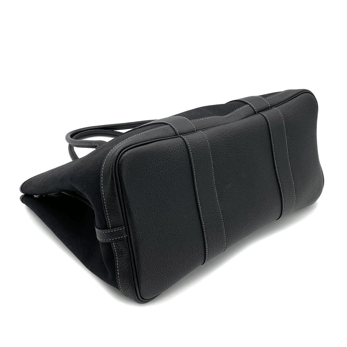 HERMES GARDEN PARTY PM BLACK TOILE OFFICIER HAND BAG □K 90255087