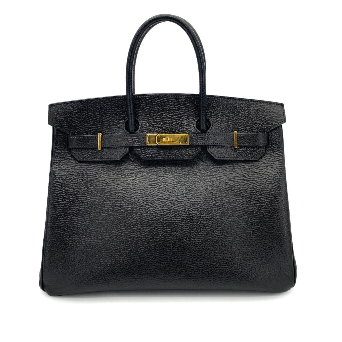 HERMES BIRKIN 35 BLACK ARDENNES HAND BAG □D GHW 90255343