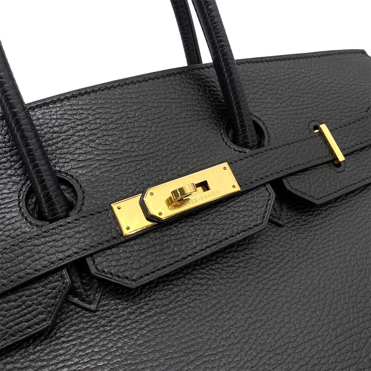 HERMES BIRKIN 35 BLACK ARDENNES HAND BAG □D GHW 90255343