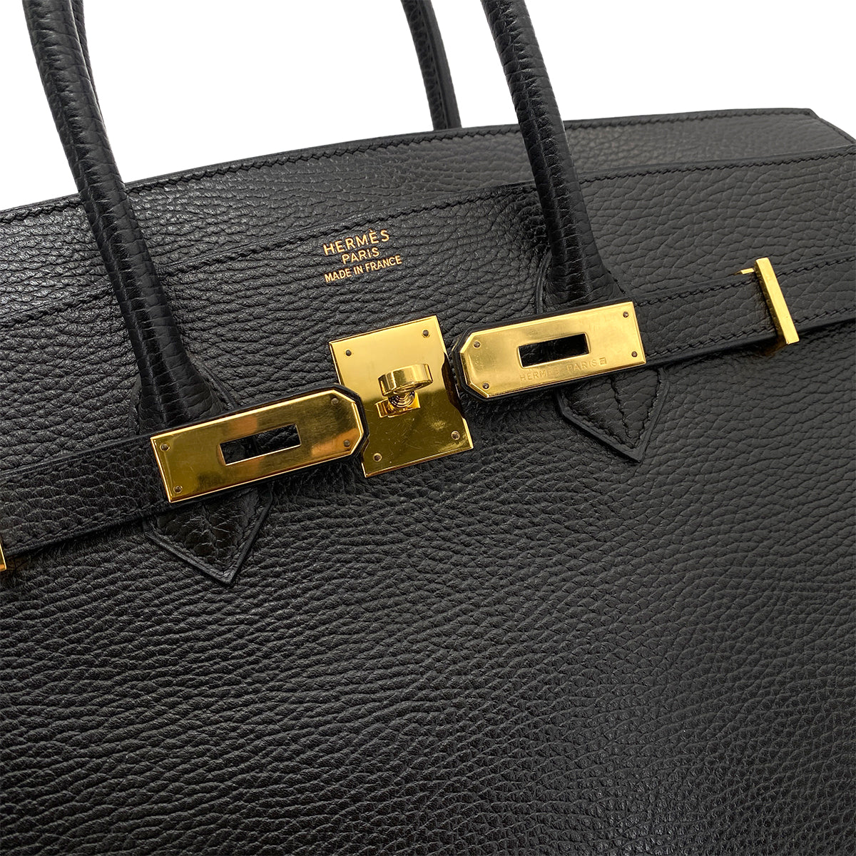 HERMES BIRKIN 35 BLACK ARDENNES HAND BAG □D GHW 90255343