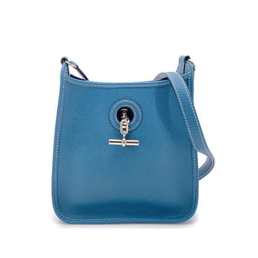 HERMES VESPA BLUE THALASSA EPSON SHOULDER BAG □H 90255347
