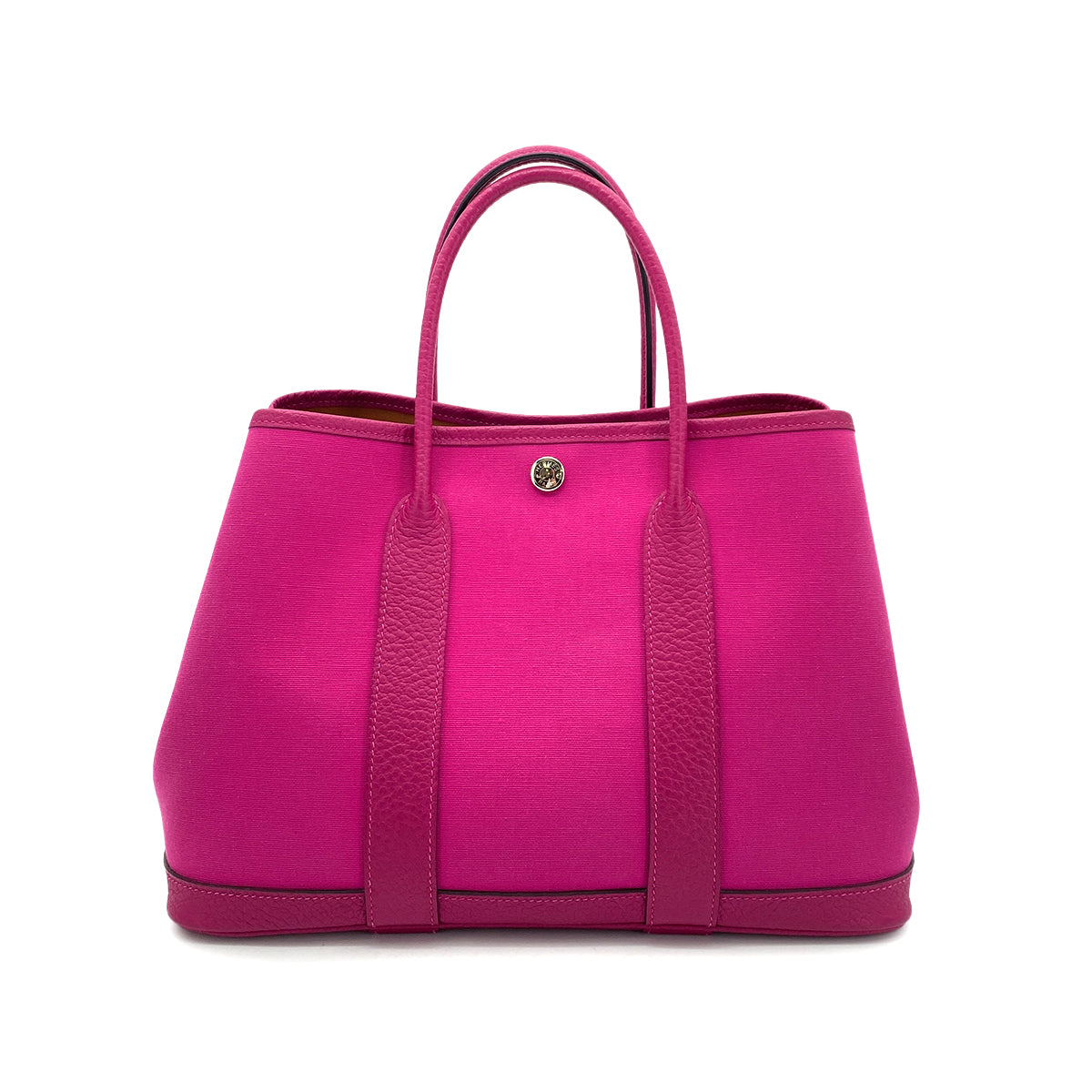 HERMES GARDEN PARTY TPM TOILE OFFICIER ROSE PURPLE BISCUIT HAND BAG Z 90255350