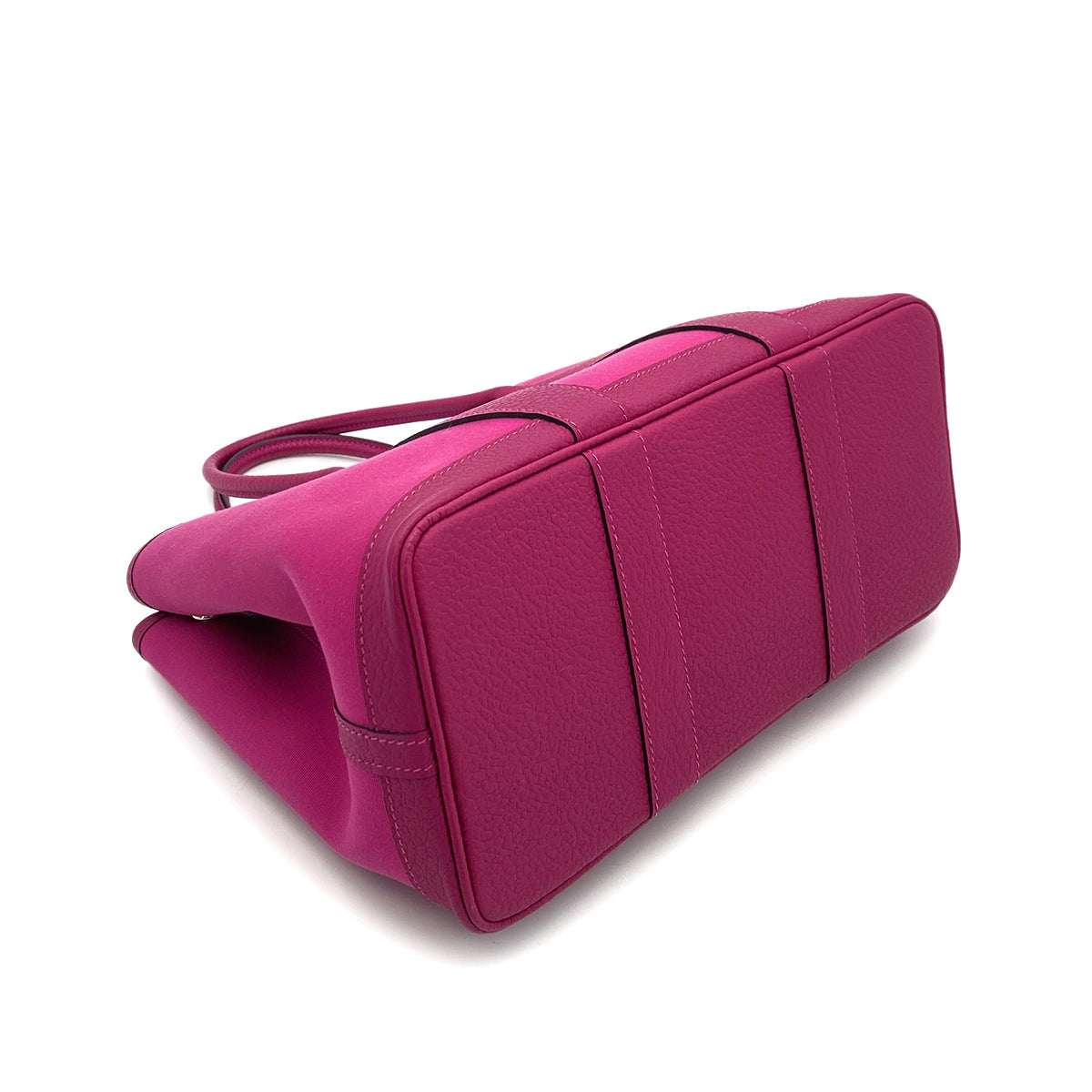 HERMES GARDEN PARTY TPM TOILE OFFICIER ROSE PURPLE BISCUIT HAND BAG Z 90255350