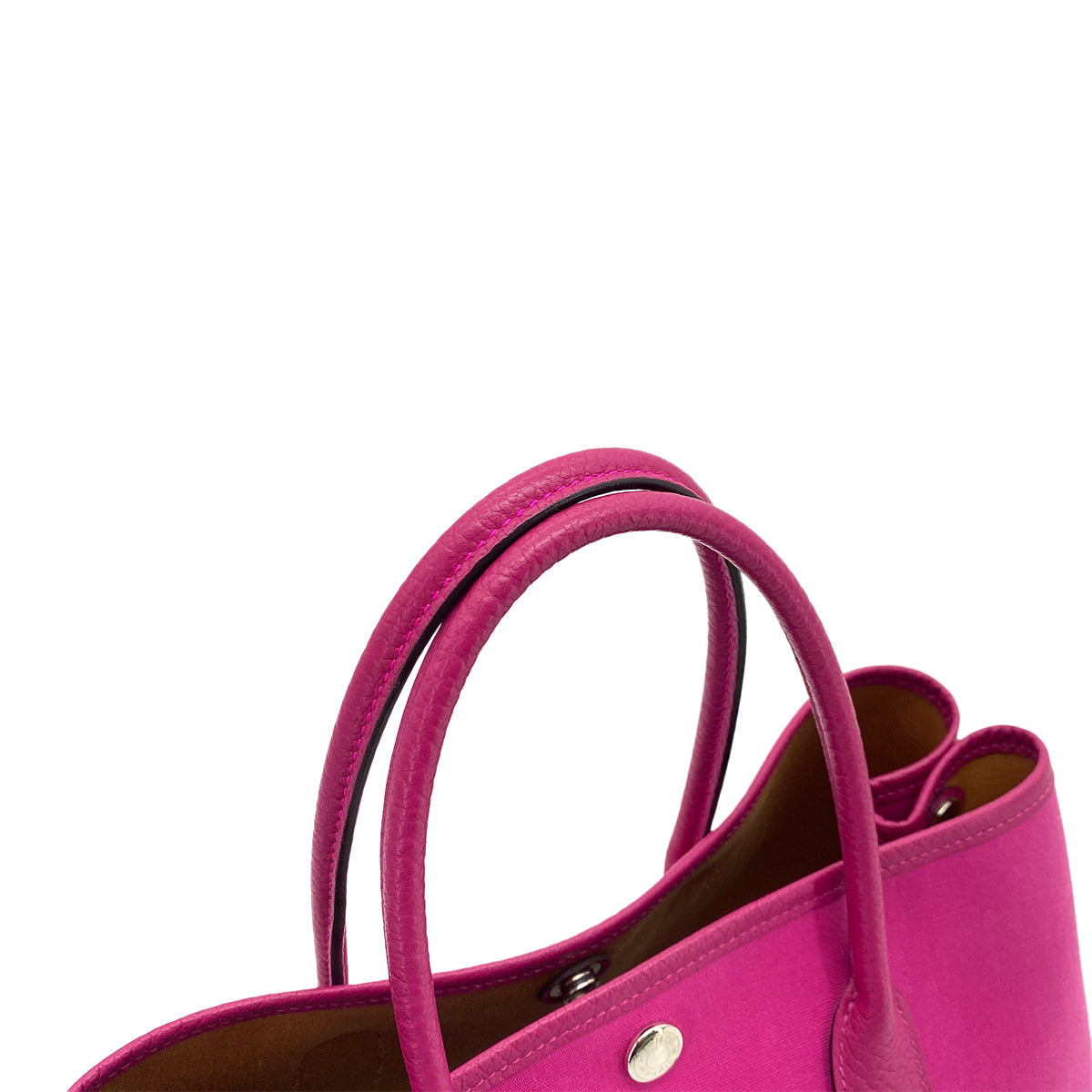 HERMES GARDEN PARTY TPM TOILE OFFICIER ROSE PURPLE BISCUIT HAND BAG Z 90255350