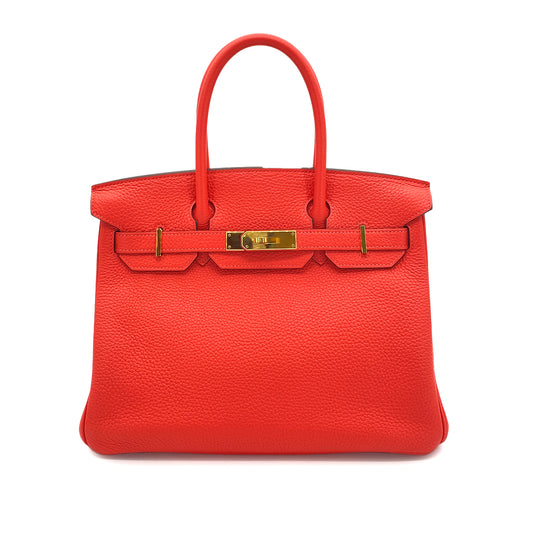 HERMES BIRKIN 30 ROSE JAIPUR TAURILLON CLEMENCE HAND BAG C SHW 90255357