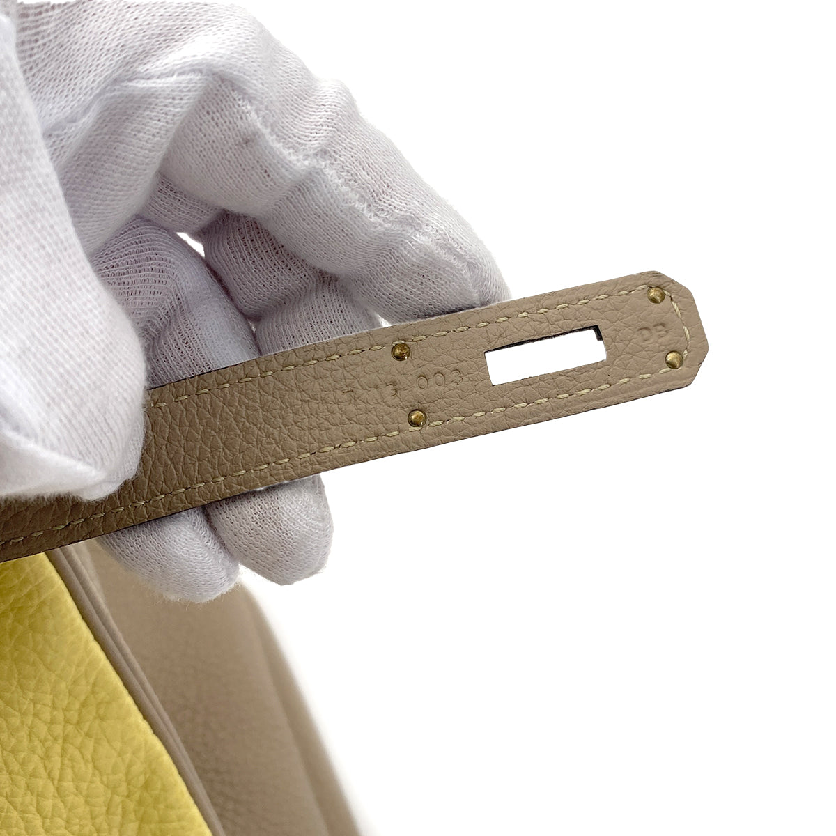 HERMES BIRKIN 35 JAUNE POUSSIN GRIS TOURTERELLE TAURILLON CLEMENCE HAND BAG T SHW SPO 90255359