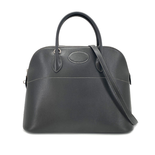 HERMES BOLIDE 35 GRAPHITE COUCHEVEL HAND SHOULDER BAG □F 90255360