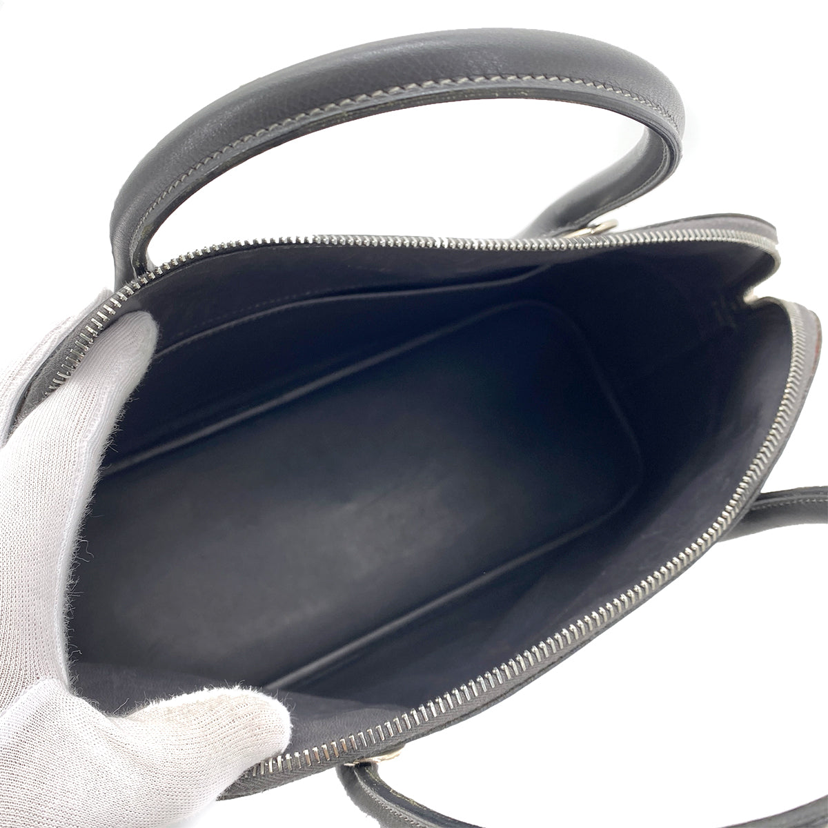 HERMES BOLIDE 35 GRAPHITE COUCHEVEL HAND SHOULDER BAG □F 90255360