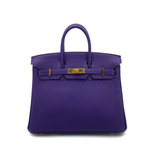 HERMES BIRKIN 25 ULTRAVIOLET TOGO HAND BAG □N GHW 90255369