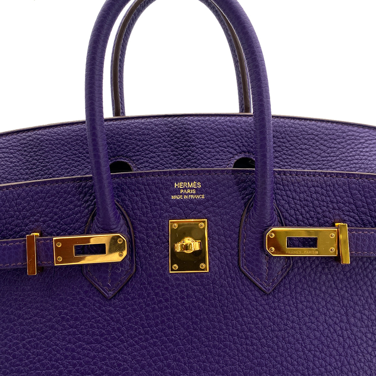 HERMES BIRKIN 25 ULTRAVIOLET TOGO HAND BAG □N GHW 90255369