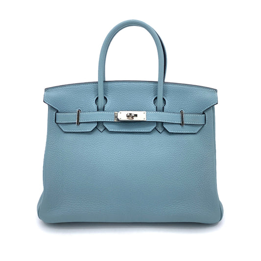 HERMES BIRKIN 30 CIEL TAURILLON CLEMENCE HAND BAG □M SHW 90255370