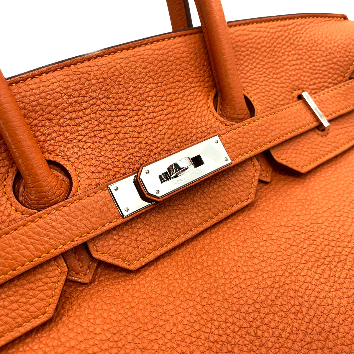 HERMES BIRKIN 35 ORANGE TAURILLON CLEMENCE HAND BAG □P SHW 90255375