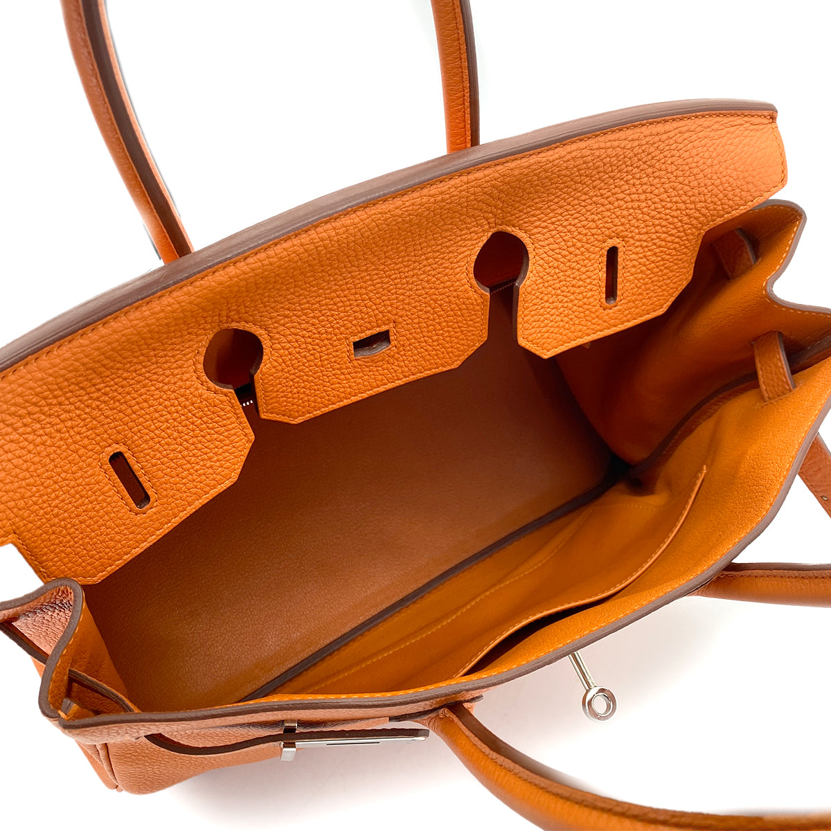 HERMES BIRKIN 35 ORANGE TAURILLON CLEMENCE HAND BAG □P SHW 90255375