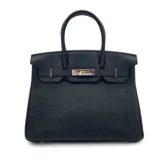 HERMES BIRKIN 30 BLACK TOGO HAND BAG A SHW 90255378