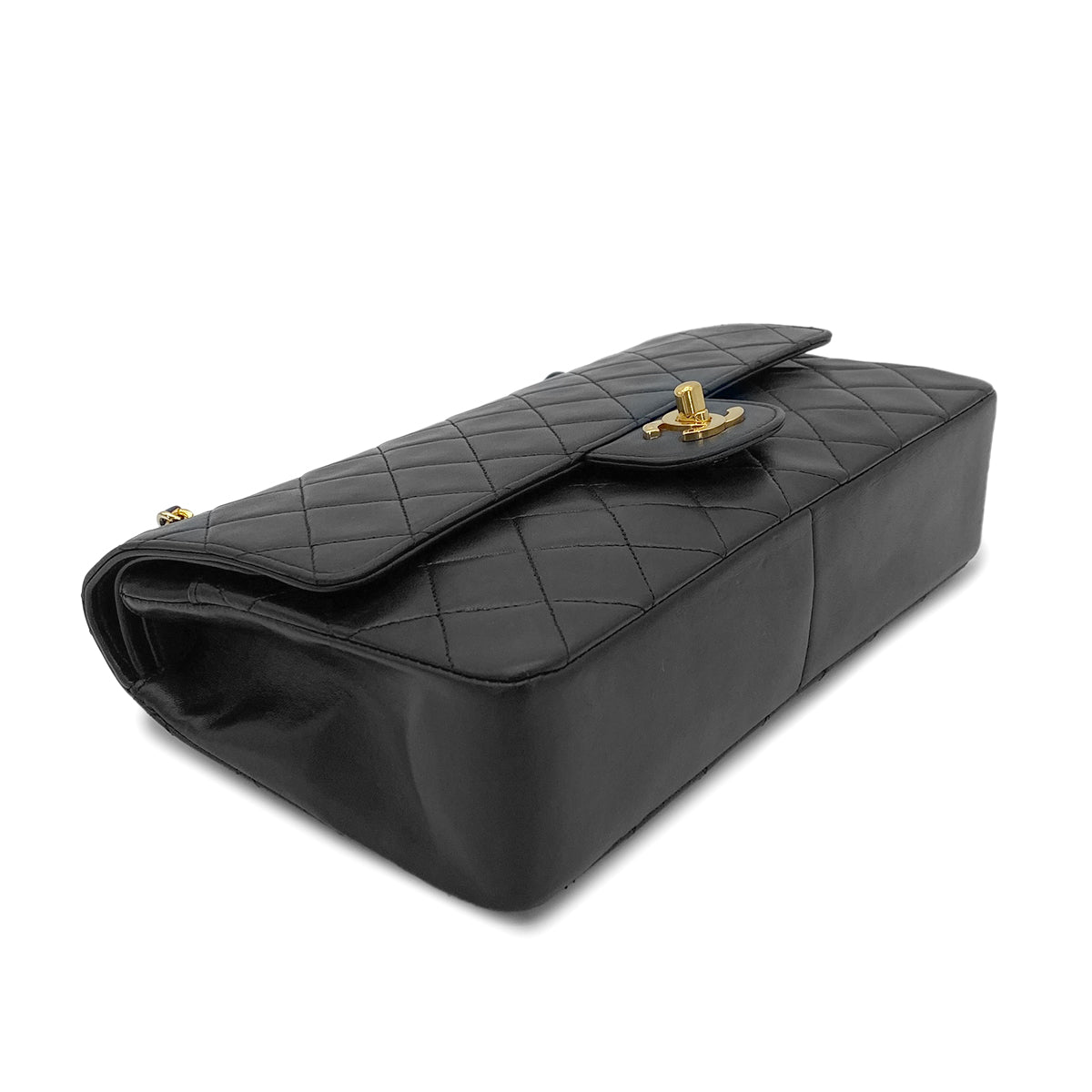 CHANEL VINTAGE MATELASSE CHAIN SHOULDER BAG BLACK LAMB SKIN 90255401