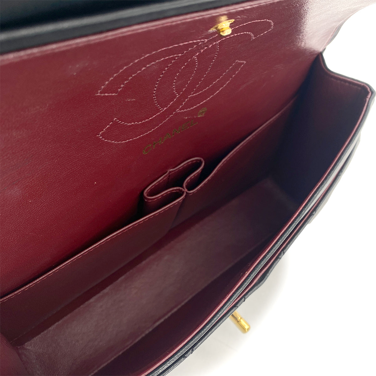 CHANEL VINTAGE MATELASSE CHAIN SHOULDER BAG BLACK LAMB SKIN 90255401