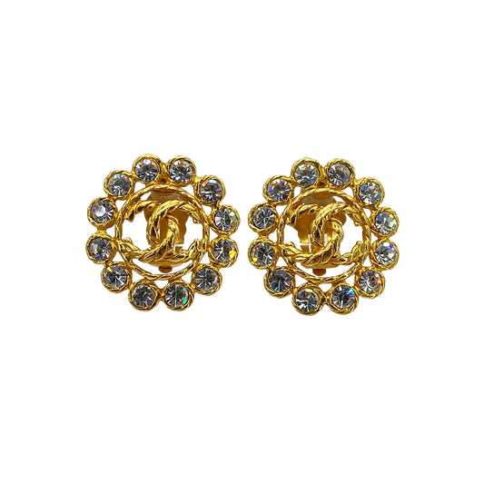CHANEL VINTAGE EARRINGS COCOMARK RHINESTONE ACCESSORY 29 90255421