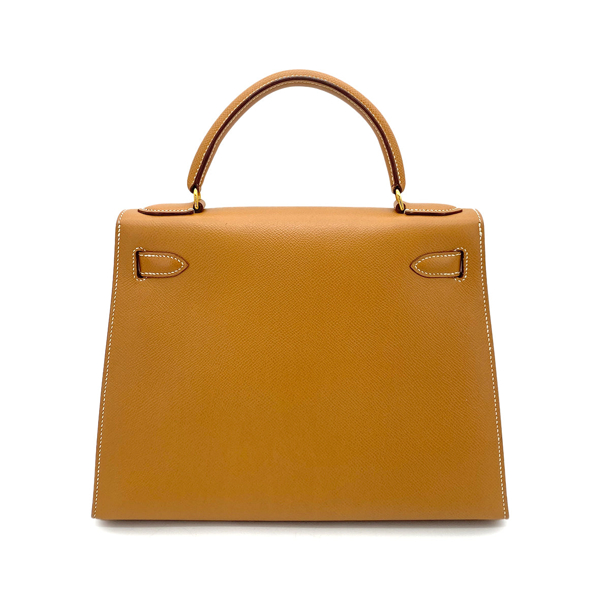 HERMES KELLY 28 SELLIER NATURAL COUCHEVEL HAND SHOULDER BAG 〇V GHW 90255675