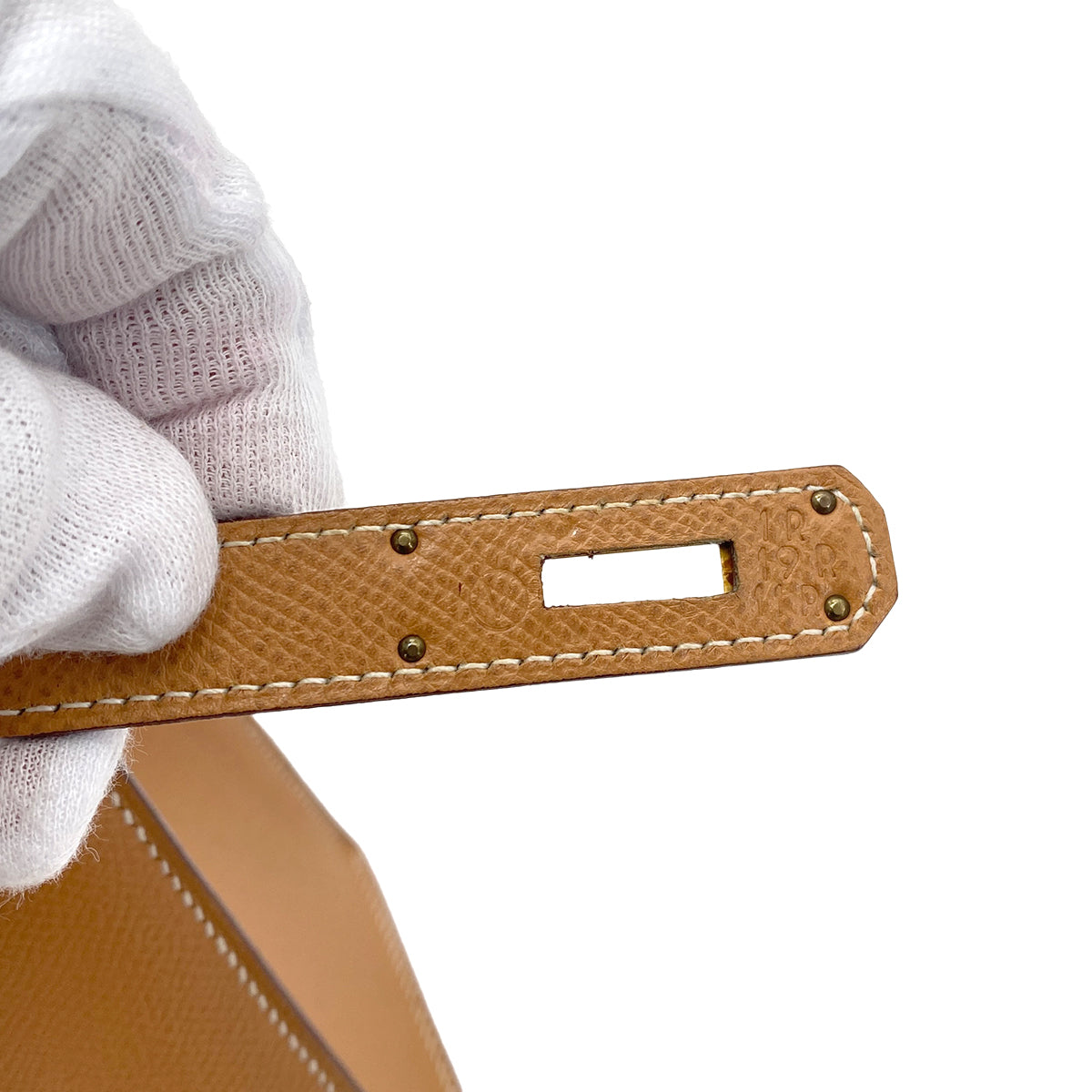 HERMES KELLY 28 SELLIER NATURAL COUCHEVEL HAND SHOULDER BAG 〇V GHW 90255675