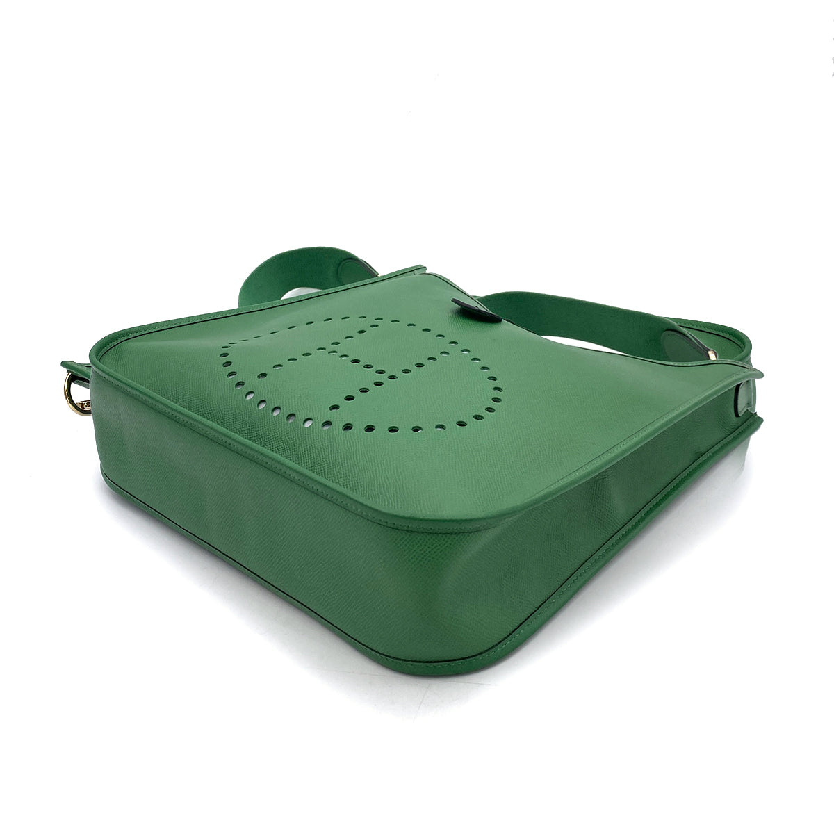 HERMES EVELYNE1 GM  COUCHEVEL VERT BENGALE SHOULDER BAG □B 90255677